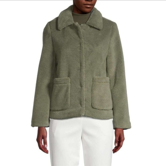 Rebecca Minkoff Harley Wool Cream Women’s Sherpa Jacket Size Large NWT - Picture 2 of 9